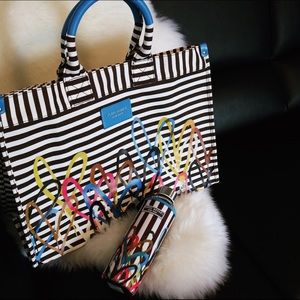Henri Bendel Striped Canvas Tote